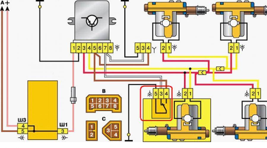 Ваз 2109 схема центрального замка